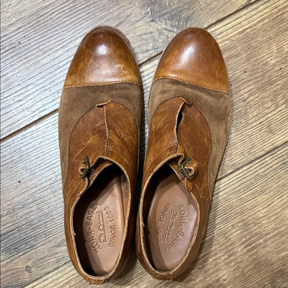 Kork-Ease Brown and Tan Women's Flats Niseda Oxfords